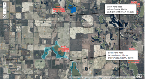 FINAL PUBLIC NOTICE FEMA FUNDING APPLICATION Jackson County Florida Sweet Pond Road Floodplan And Wetland Map 600x326